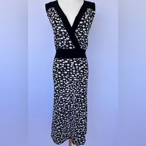 Lane Bryant Women’s “Dots & Lines” Dress Faux Wrap Bodice Sleeveless Size 18/20